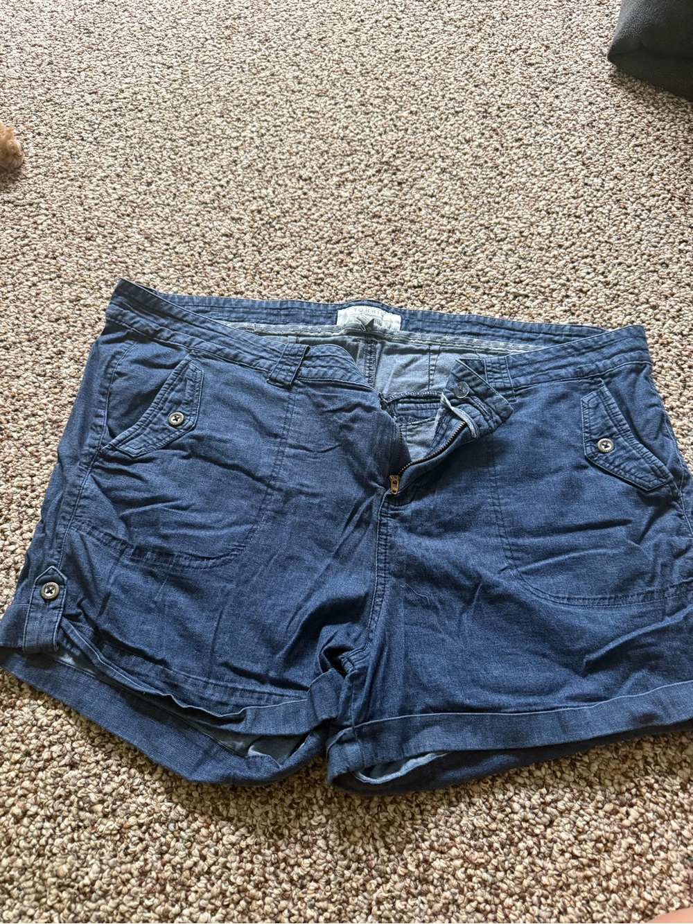 torrid Dark Blue Denim Button-Pocket Shorts